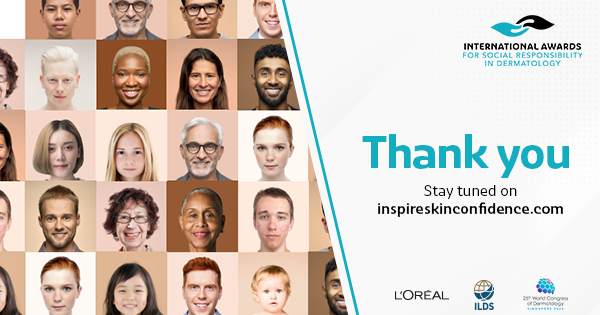 InspireSkinConf's tweet photo. @wcd2023sg @ILDSDerm @LOrealGroupe @eadv @CILADderma @imcascongress @AADskin @AADmember @asocolderma @NaPANEthiopia @OUCRUID 👏Congratulations to our 5 laureates &amp; their inspiring projects!

We thank all the 193 candidates who participated in our call for projects, our 5 jury members and our partners @ILDSDerm &amp; @wcd2023sg .

🔜We will tell you more about the #IASRD laureates on https://t.co/lionsBpaNy https://t.co/mxP4WMK7G8