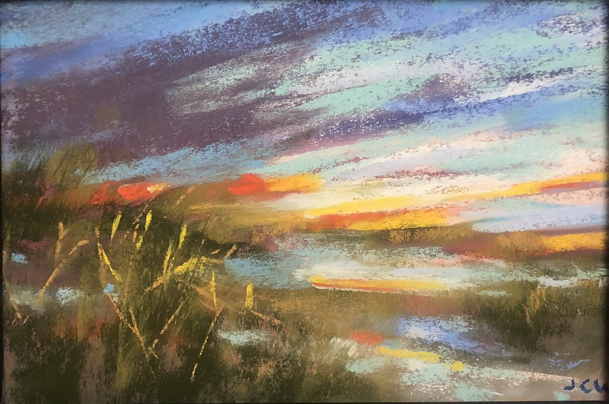 jojo615's tweet image. Sunset Marsh
5x7” pastel 
#unisonpastels #pastelartwork #pawleysmarsh
