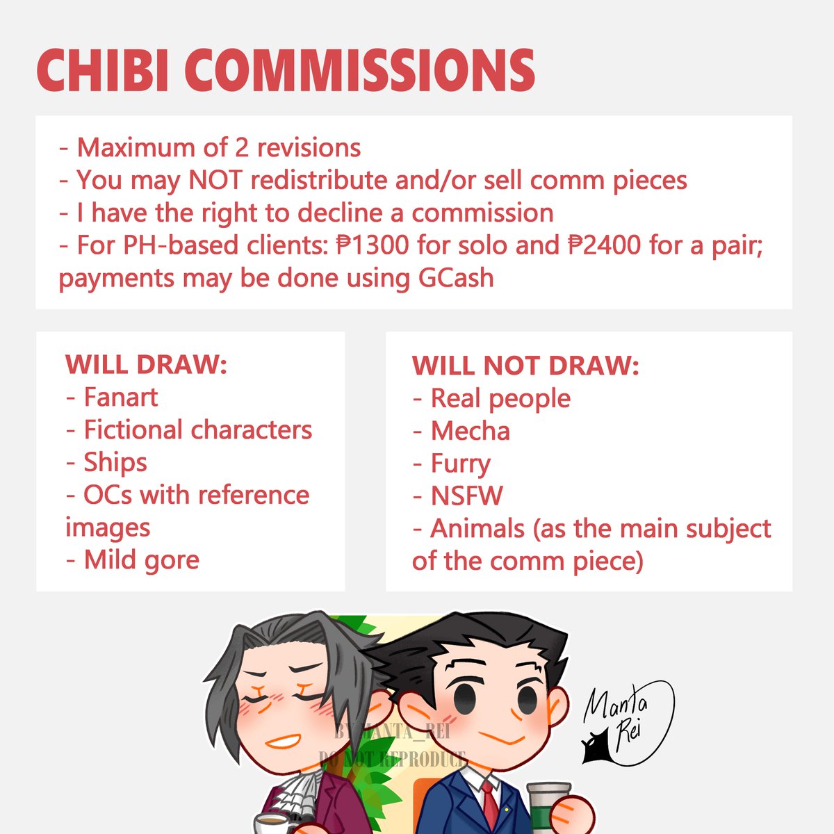 Chibi commissions open!! I'm heading off to med school in a month, and I wanna take the time to earn a little while I still can :'> Feel free to DM me if you're interested 💙💙
RTs are much appreciated!! 🫶
#artph #commissionsopen