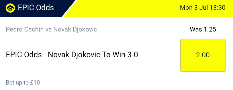 LightningValue's tweet photo. Cachin vs Djokovic - Djokovic to Win in Straight Sets
10pt Win @ 1/1 or 2.0 (WHill) https://t.co/GoGpzFYP1f