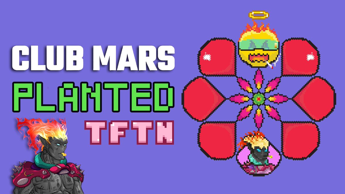 TFTNCNFT's tweet photo. We are proud to announce @CLUBMARSLLC got PLANTED! ๐ต๏ธ
๐Giveaway 1x CLUB MARS NFT & WL spots.
1) follow @TFTNCNFT
2) โค๏ธ+ RT
3) tag 2 degens
Comment ๐๐ปWhich projects should get planted next?
#tftn #tangz #CNFTGiveaway #CNFTs #CNFTProject #CardanoCommunity https://t.co/0FdXLo5XR0