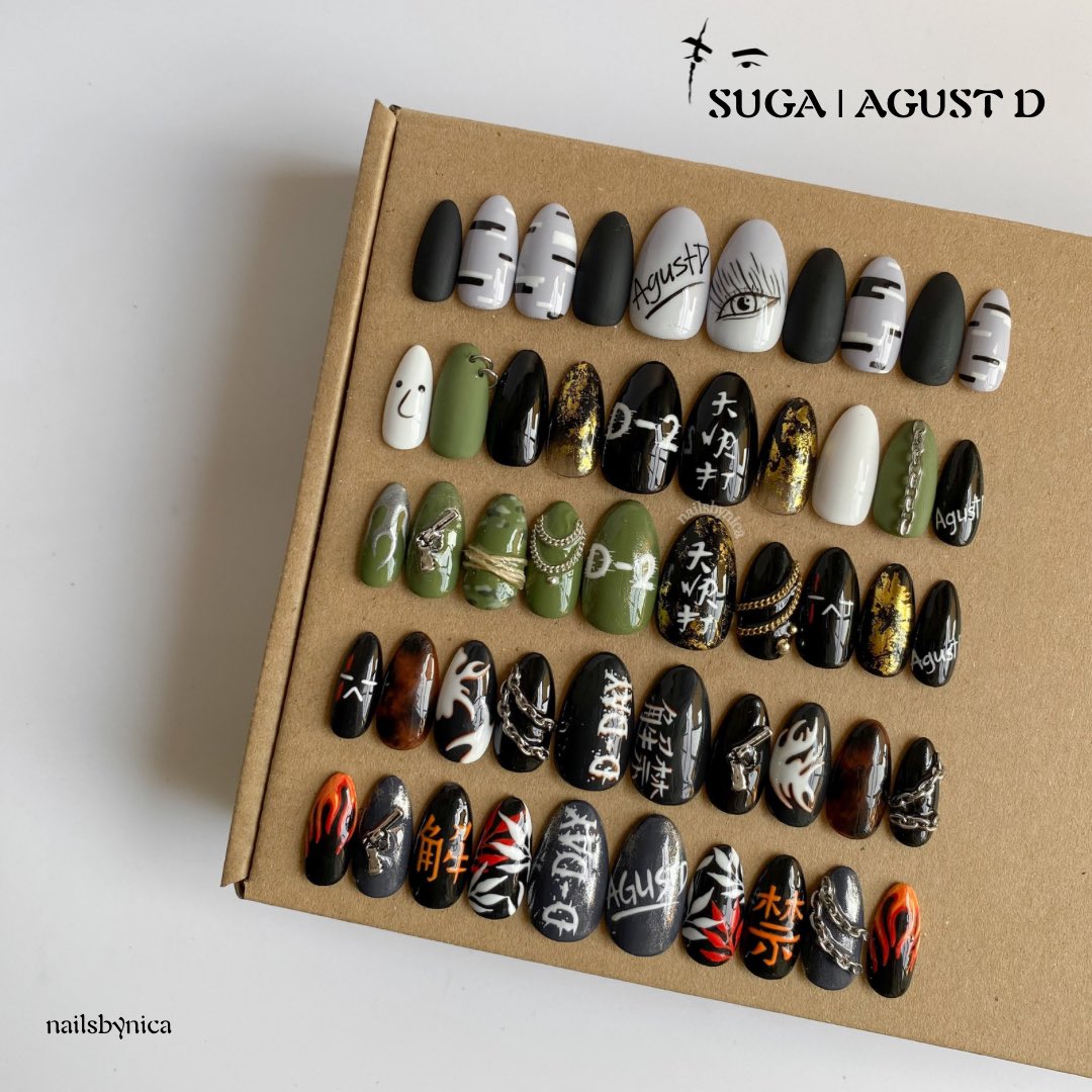 vminicaa's tweet photo. we’re still accepting orders!

Nailsbynica || SUGA | Agust D Triology Collection 🖤

Prices:
Agust D — 500
D-2 v1 — 380
D-2 v2 — 700
D-DAY — 750
Haegeum — 800

Order here:
https://t.co/lydOgzT3PR

*handmade ++ they’re reusable ♡

@/nailsby.nica on IG!

wts lfb ph bts dday https://t.co/vpHXIJzxDc