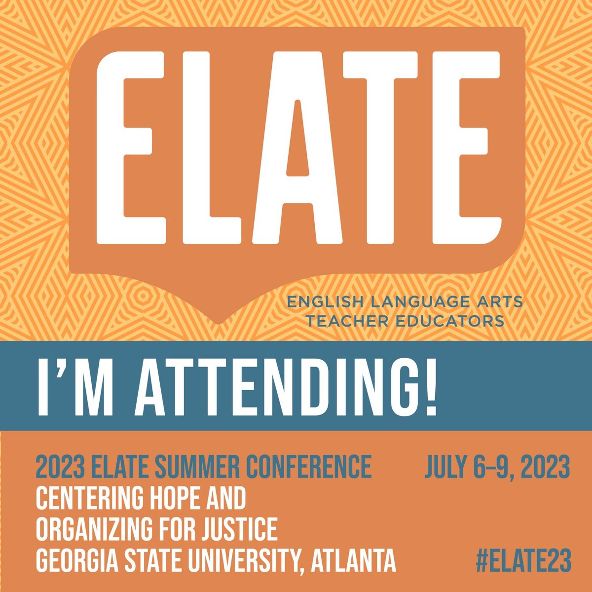 So excited to present and learn! <a href="/ncte/">National Council of Teachers of English (NCTE)</a>  <a href="/ncte_elate/">ELATE</a> #ELATE23