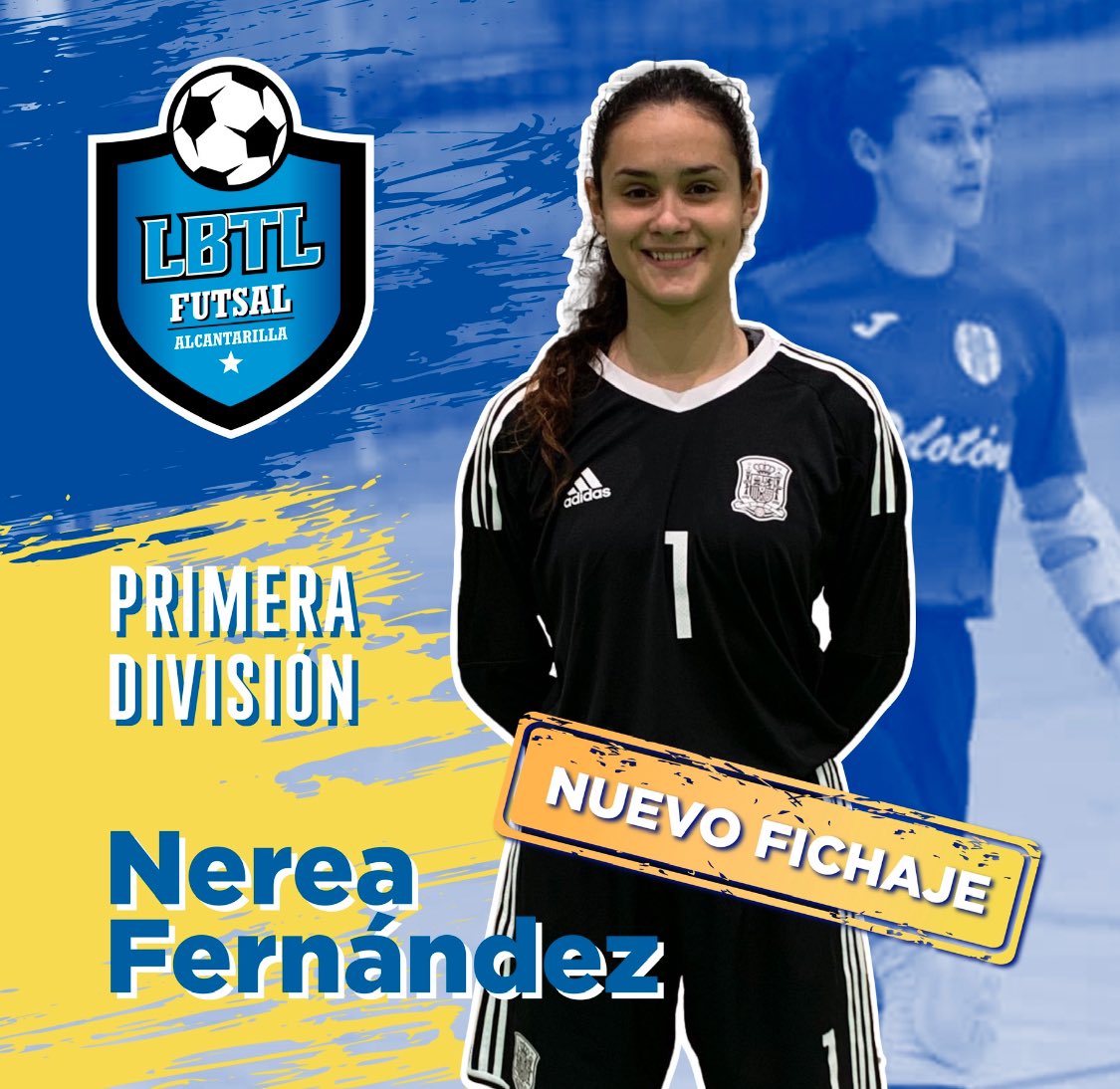 LBTLFutsal's tweet photo. [FICHAJE]

Nerea Fernández (Puerto de Mazarrón, 2002)
La joven portera internacional llega procedente de La Algaida para apuntalar la portería de nuestro primer equipo🧱🥅

Bienvenida Nerea💪🏾🔵⚽️

#blueeagles #furiaazul #mareaazul #universomujer https://t.co/N7GoePJybp