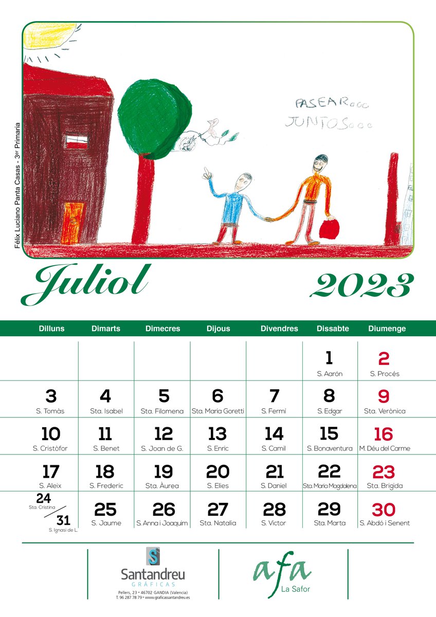 AFALASAFOR's tweet photo. Calendari Solidari https://t.co/Vb5ehJzLSc