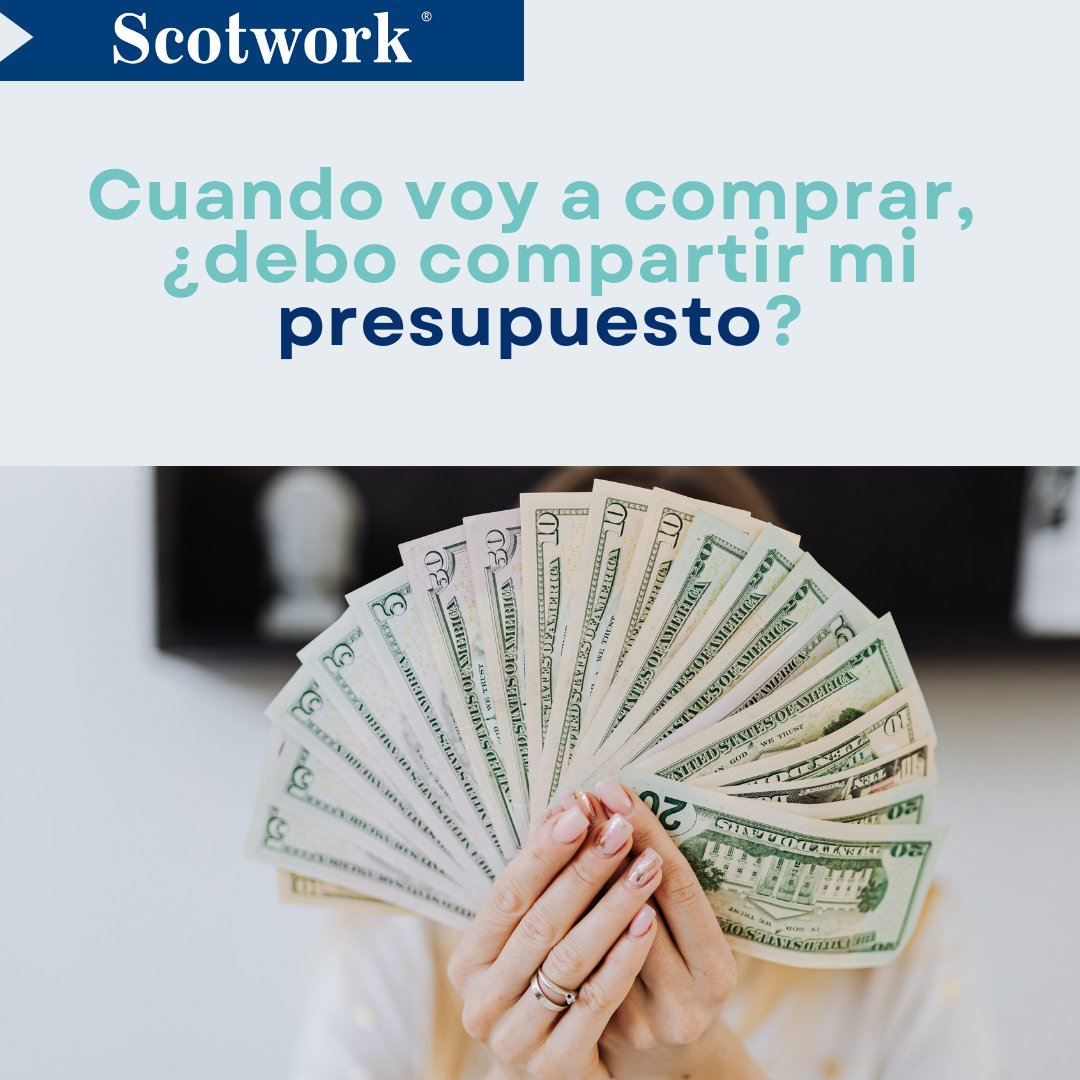 ScotworkES's tweet photo. Los compradores tiene miedo a compartir su presupuesto y que el vendedor les pida exactamente esa cantidad.
La alternativa es no decir nada y el proceso se eterniza...
Aquí hay algunas maneras diferentes de responder, "¿Cuál es su presupuesto?" (1/2) https://t.co/vzSfhG2J4B