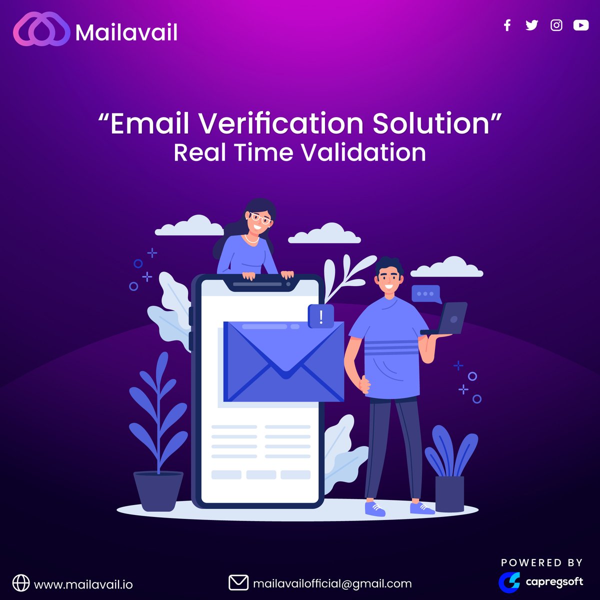 Introducing Mailavail, the ultimate email verification solution that ensures accurate and reliable email addresses, helping you enhance your communication and reach your audience with confidence.
#commingSoon #emailsecurity #emailmanagement #emailverification
#mailavail