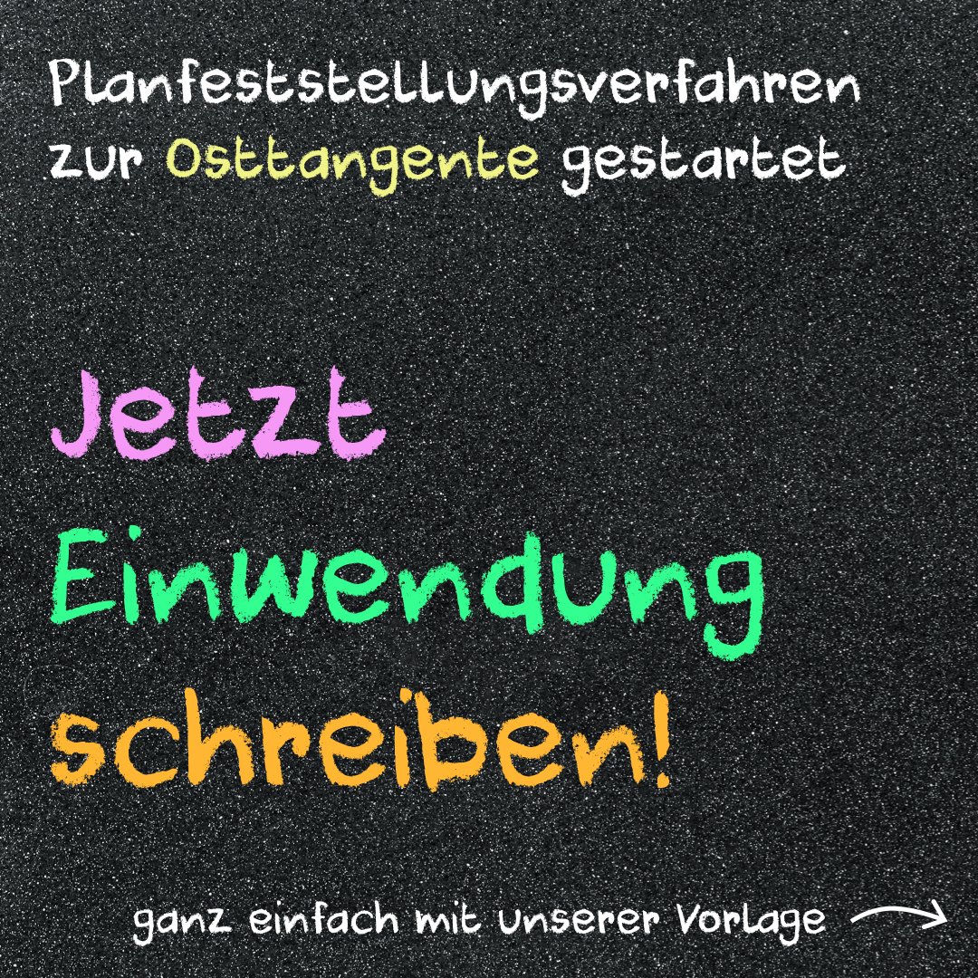 Das Planfeststellungsverfahren für die #Osttangente ist gestartet. Bis zum 11.08.2023 können Einwendungen geschrieben werden.

Jetzt bist du dran: Schreibe eine Einwendung! Mit unserer Vorlage ist das ganz einfach. 📝

So geht’s: 👇 1/4 <a href="/JenaerTweets/">Jenaer Tweets</a> #Verkehrswende #Jena