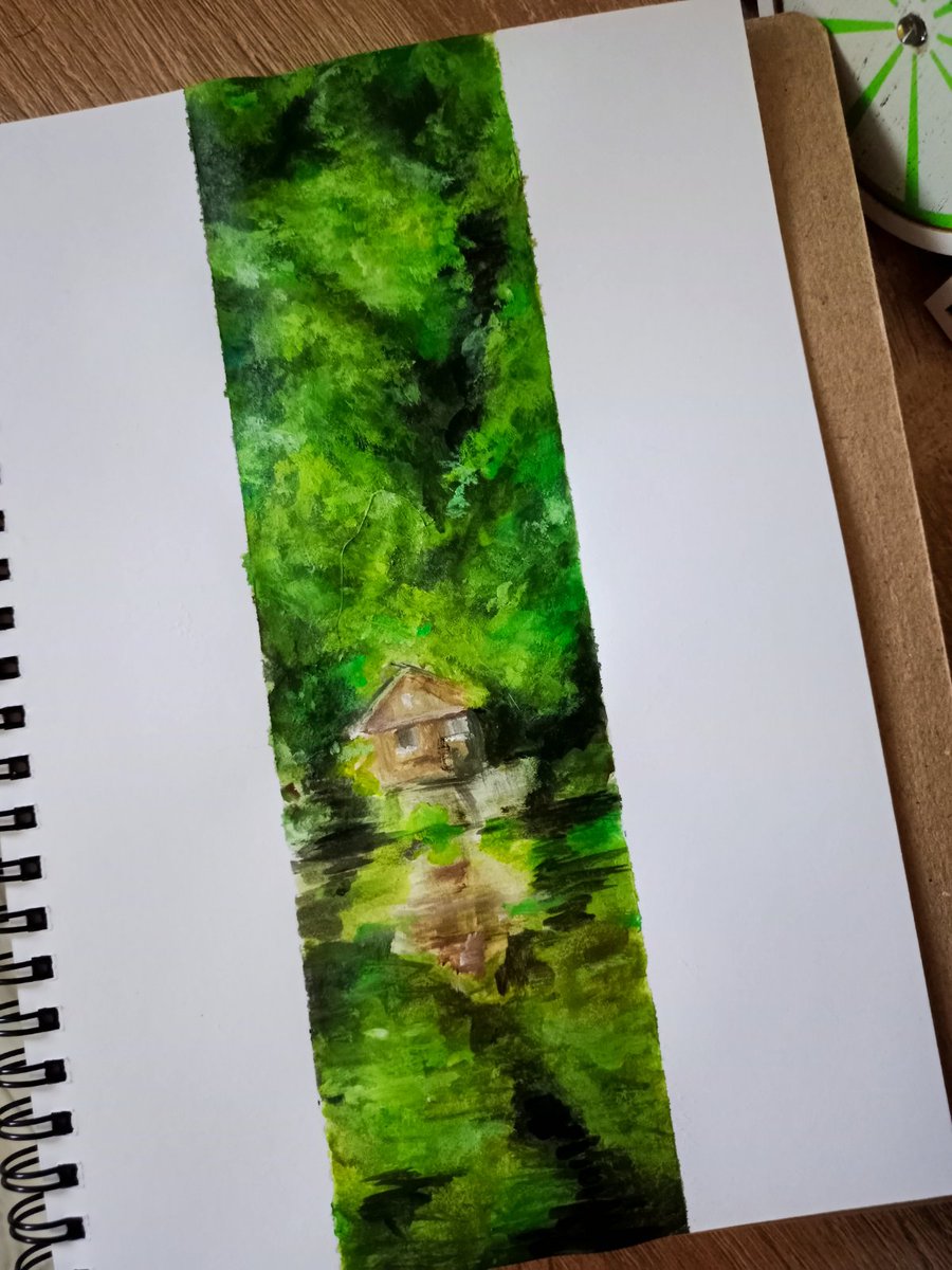 Sometimes I want to be by myself in silence, somewhere far away from the city 😌

#artistsontwitter #sketchbook #acrylicpainting