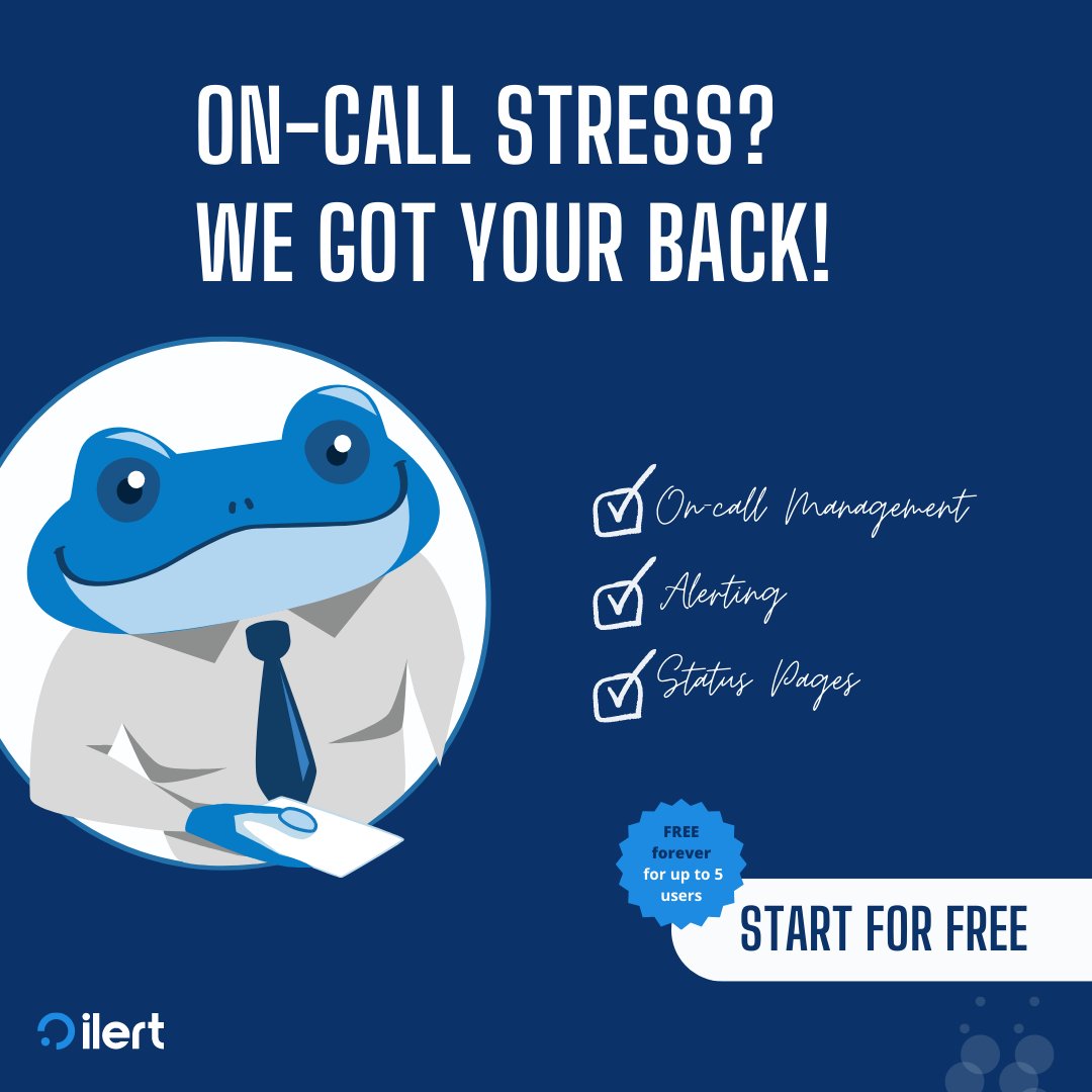ilerthq's tweet photo. 🚨 Anxious about being on-call? We have something for you!
With top notch on-call management, alerting and status pages, ilert got your back. 👍

Start for free now: https://t.co/j2YzA01iFP

#ilert #alerting #oncallmanagement  #incidentmanagement #DevOps #SecOps #ITOps https://t.co/JT0zRCtPNZ