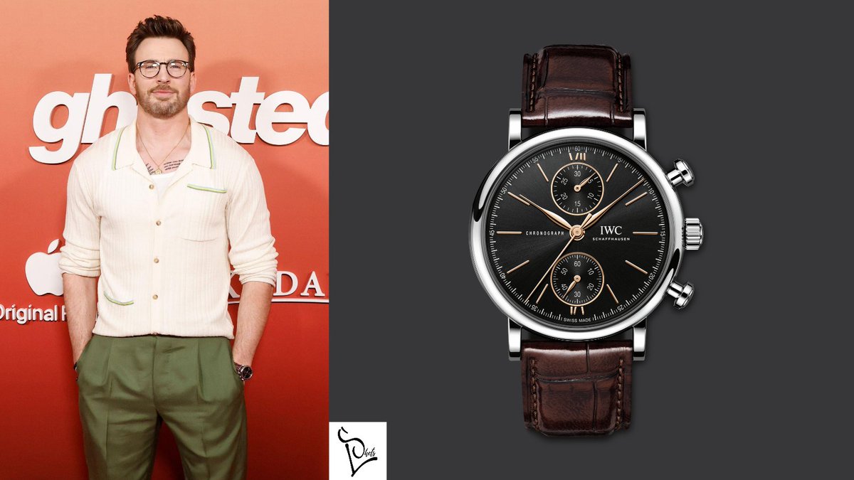 #ChrisEvans is wearing an @IWC Portofino Chronograph 39 Reference IW391404 in stainless steel. It features a black dial with rose gold hands and markers, small hacking seconds function and comes on a brown alligator strap.
Retail Price : $6,700
#IWC https://t.co/OBMUchBa33
