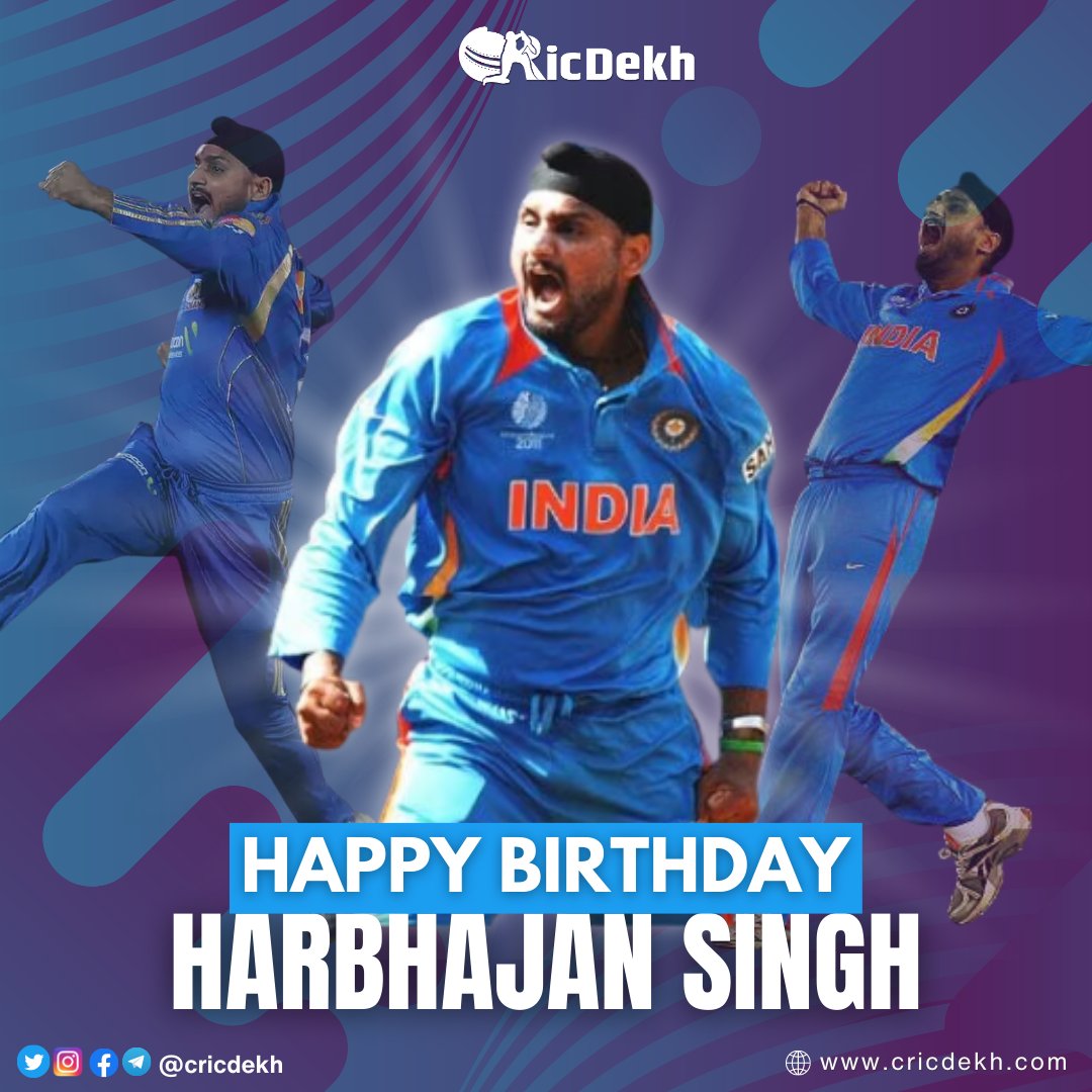 cricdekh's tweet photo. Happy B'day to the great spinner Harbhajan Singh🎂

#happybdayharbhajansingh #HarbhajanSingh #happybday #cricketersbday #indiateam #indiacricket #spinners #Ashes2023 #bcci #punjab #cricketnews #cricdekh https://t.co/bWygDFysih