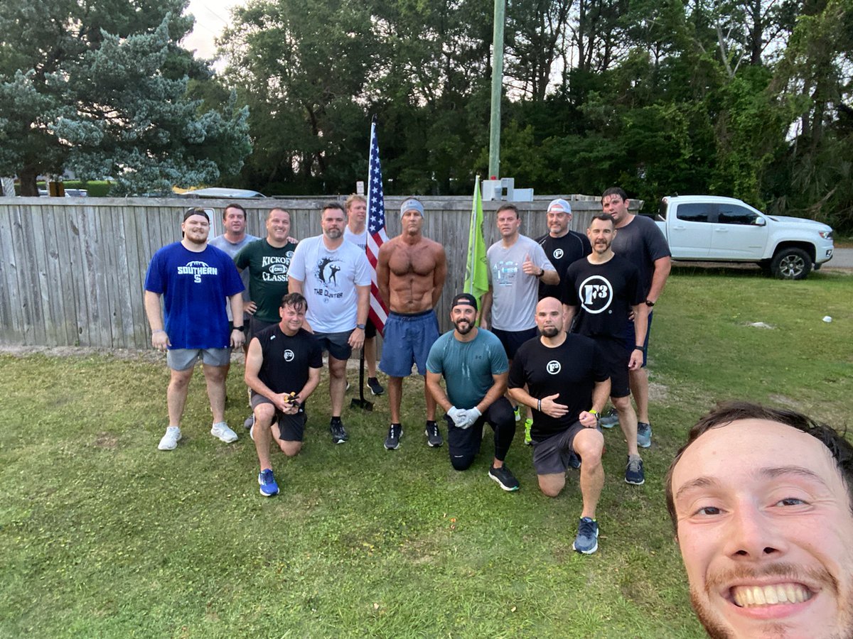 F3BunkBed's tweet photo. 14 PAX for a Blooper Burpee Beatdown. Man I'm tired. Mission accomplished after visiting 20 AOs in #F3Midlands and covering each of the 5 regions of The Midlands. #GotchaFlag has been handed off to the PAX of #TheOyster @F3GrandStrand! Where will it go next? https://t.co/wthVw2FflX