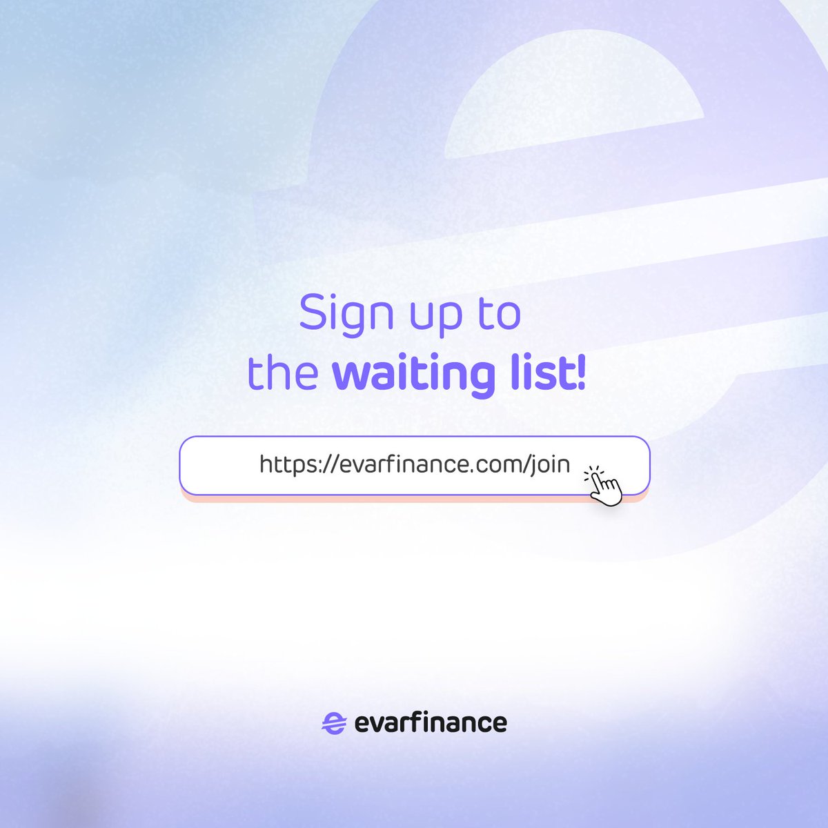evarfinance's tweet photo. Exciting news!🎉

The wait is almost over! Be the first to know when we launch by signing up for our exclusive waiting list today. ⌛️ 
Don't miss out on this incredible opportunity. 

https://t.co/sn4ZtnjMrO

 #JoinTheList https://t.co/uqdCT5Yywe
