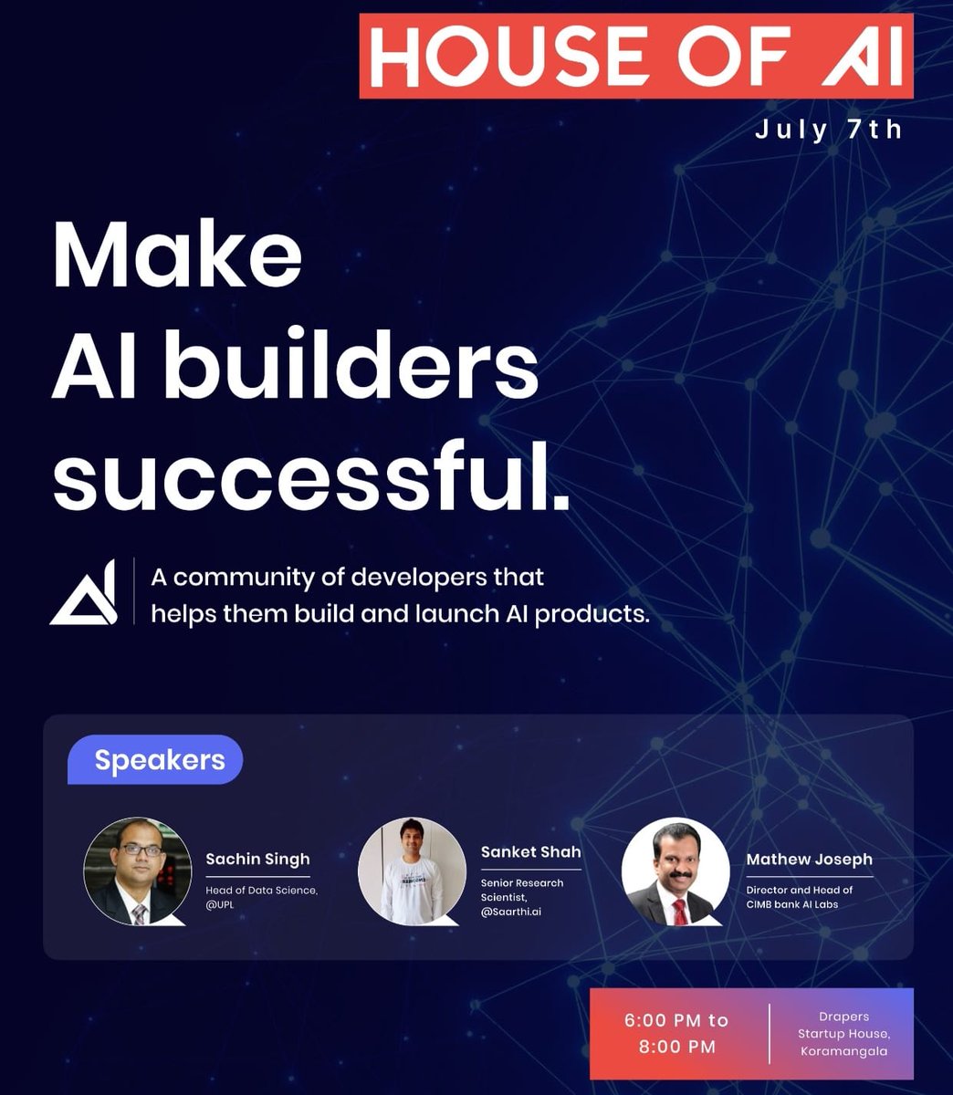 House of AI: Making AI Builders Successful We're thrilled to announce we are partnering with House of AI! 🚀 This initiative is dedicated to cultivating a thriving community of AI enthusiasts, developers, and builders. 🧑‍💻👩‍💻 RSVP link houseofai.club/meetup-2