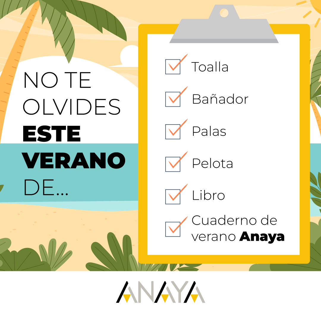 AnayaEducacion's tweet photo. ¡El #verano está aquí y es hora de crear momentos inolvidables para nuestros pequeños aventureros! 🌞✨

No olvides estos imprescindibles que harán que las #vacaciones sean increíbles🌴.

#Anaya https://t.co/Fc6MtBhsvr