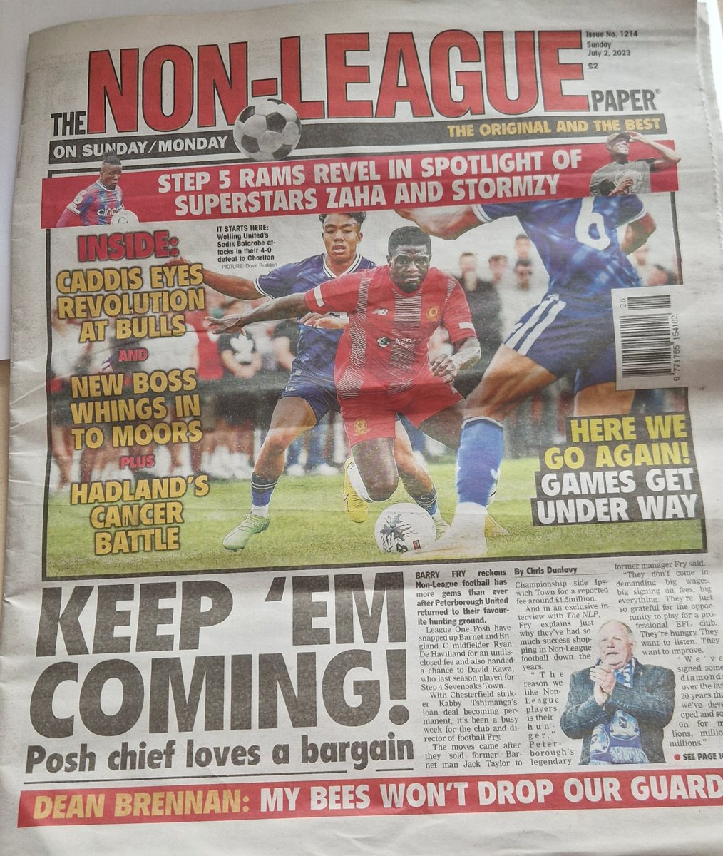 Front cover of the <a href="/NonLeaguePaper/">The Non-League Paper</a> for <a href="/wellingunited/">Welling United FC</a> 🔥🔥