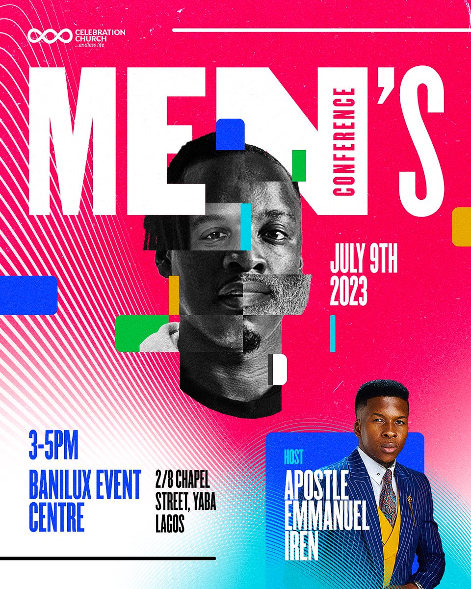 Hello men of <a href="/cci__global/">Celebration Church International</a> !

The moment you’ve all waited for is finally here🥳
It's almost Men's conference o'clock🔥

We’re glad to inform you that the program would be holding at Banilux event center, Yaba from 3pm - 5pm 
Date: 9th July, 2023. 

Tag the men that should attend!