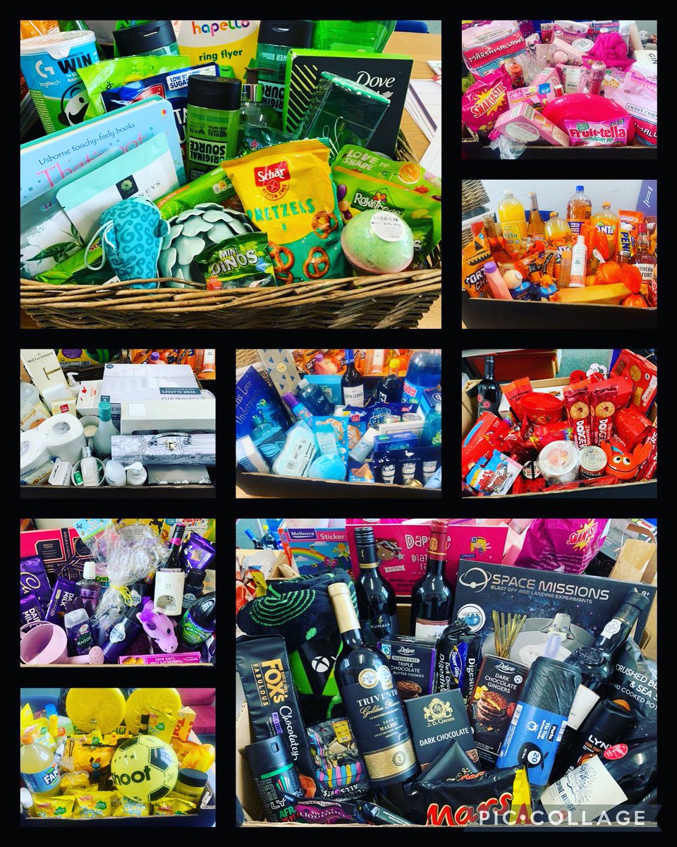 REMINDER that today is the final day you can purchase raffle tickets for our 🌈 raffle. You could win one of these fabulous coloured hampers, £100 cash or one the many other fabulous prizes!  
Please return all ticket stubs &amp; money to the office by tomorrow morning by 9am.