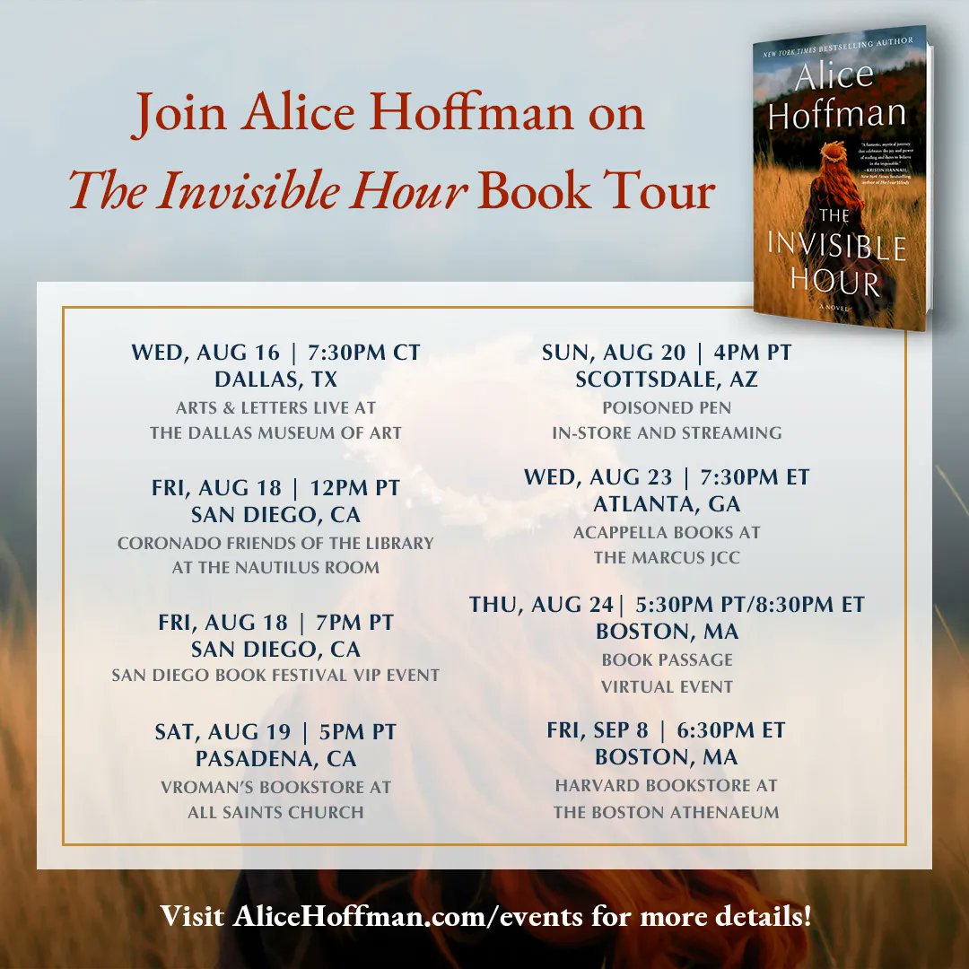 So excited to share with you all my book tour schedule for #TheInvisibleHour 😍 Will I see you there?