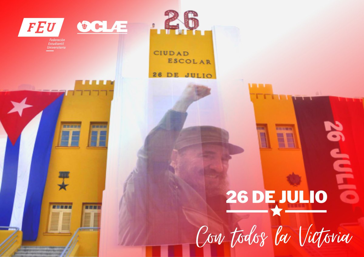 #FEUdeCuba ✊🏽🇨🇺// #70Moncada ⭐

#FidelPorSiempre ✒️: “(...) 26 de Julio y Sierra Maestra; son dos nombres que han de pesar muy hondamente en el corazón de cada uno de nosotros”.

#SomosFEU
#ConTodosLaVictoria
