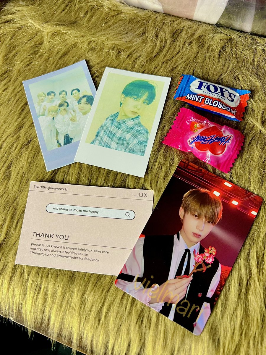 vielmari's tweet photo. Tysm @rmynzcartz for trading with me! ๐ Sunoo came home safely ๐ซถ๐ป #fromrmynz #rmynztrades #vielmaritrades #vielmariproofs https://t.co/iBXXwfhV4N