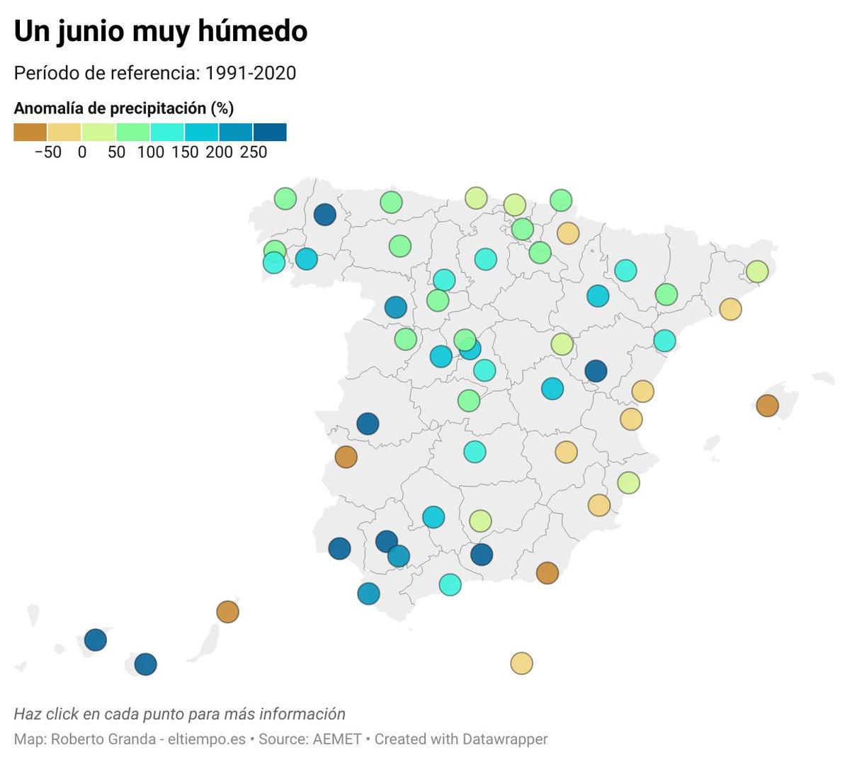 EnMet3's tweet photo. Terminó junio, el "mes del bochorno": fue MUY HÚMEDO y MUY CÁLIDO en gran parte del país 🥵

El junio más húmedo en Lugo, Teruel y Granada. El junio excepcionalmente cálido de Lugo, Oviedo y Santander (+2.8ºC). 

Datos de mi análisis para @ElTiempoes 

(https://t.co/YLbWuR7QjW) https://t.co/oPfBr4FLja