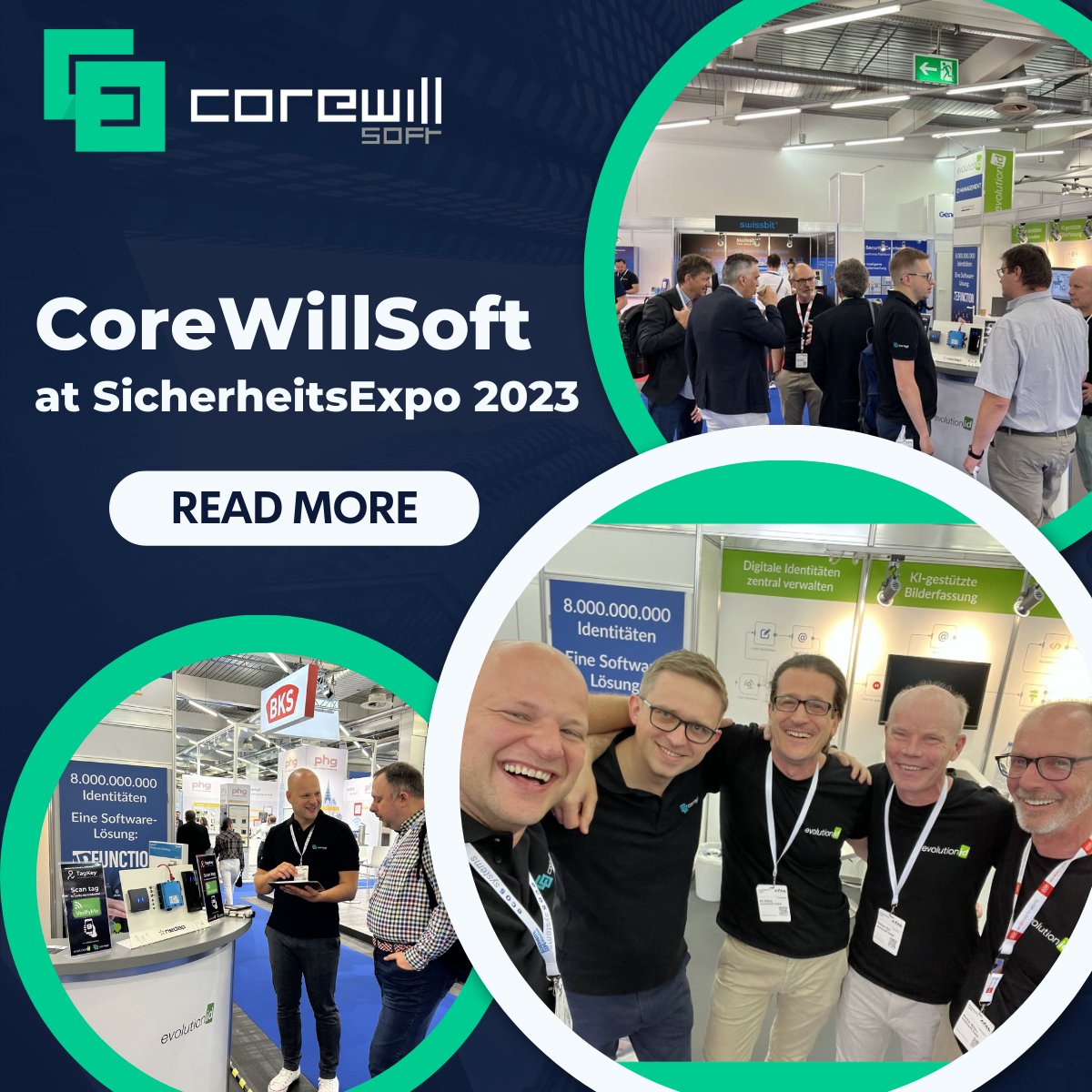 CoreWillSoft's tweet photo. Incredible time at #SicherheitsExpo2023 with our partner, #evolutionID! ๐ค Unveiled our latest #TagKey & #Tagware technologies. ๐ Exciting ideas for #TagKey's future - from secure printing to car sharing. ๐จ๏ธ๐ Don't miss out, check our blog: https://t.co/xxnWguY9G6 ๐ธ๐๏ธ https://t.co/EpxTzxwYEl