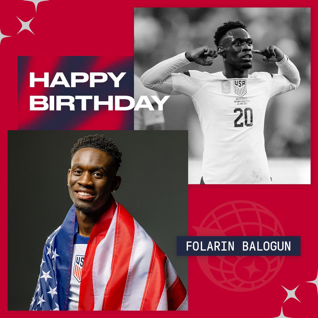 USMNT's tweet photo. We’ve got a Balo birthday!!! Happy birthday, @balogun 🎂🎉 https://t.co/7HeDKKhMI4