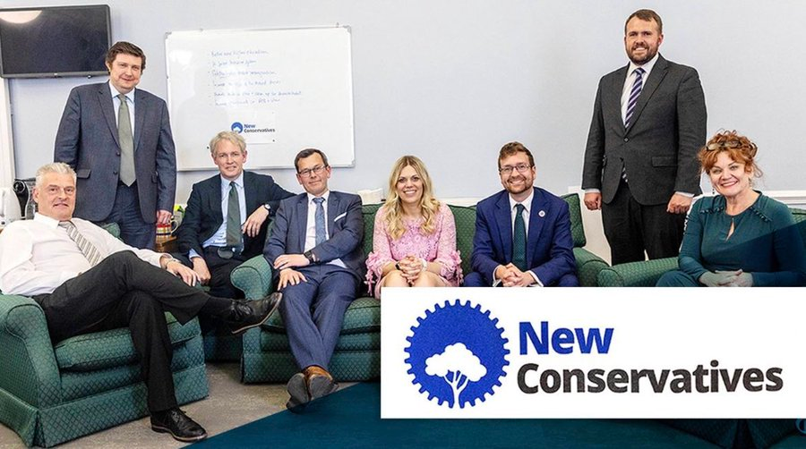 AdamBienkov's tweet photo. So this 'New Conservatives' group getting so much coverage today is made up of:

1) An MP who encourages people to eat cold beans and cat food on GB News
2) An MP who said having a female Doctor Who was pushing young men into crime
3) Jonathan Gullis https://t.co/M4Gx8On168