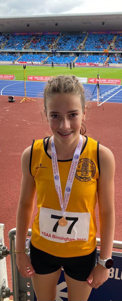 Incredible achievement at English schools individual championships. Out of 5 GHS athletes qualified, 2 were crowned champions - Bella in 300m hurdles and Elise in Javelin and Katie placed 3rd in 3km. Tilly R and Tilly F were also amazing. Super proud of you all! #excellence