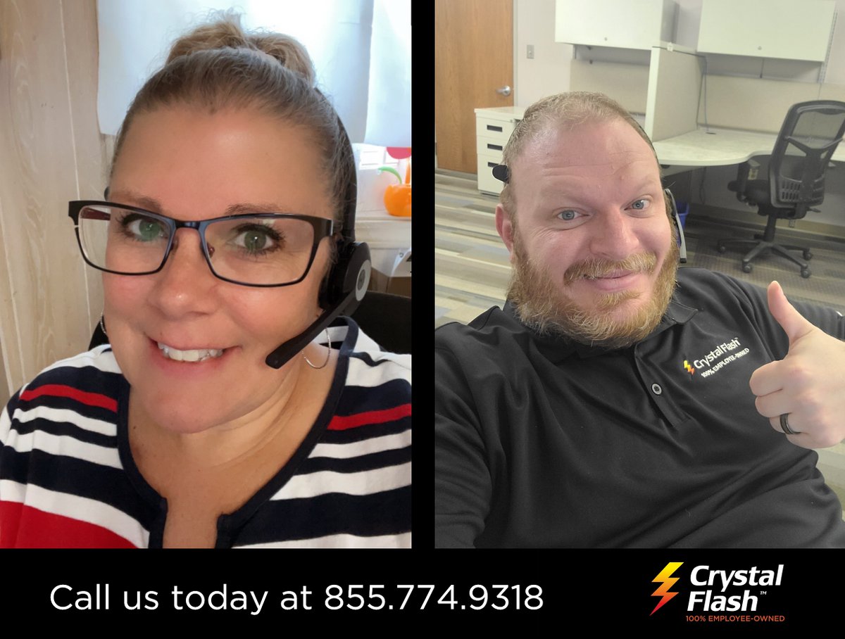 CrystalFlashMI's tweet photo. DECLARE INDEPENDENCE: Samantha and Ben, two of our employee owners, are here to take your call until 3 pm today and can help make switching easy! Give them a call at 855.774.9318 and ask about #TheCFDifference⚡️
#CrystalFlash⚡️ #propane🔥 #Michigan✋ #ESOP💯 #employeeowned👩💼👷♂️ https://t.co/ewAakq1yFk