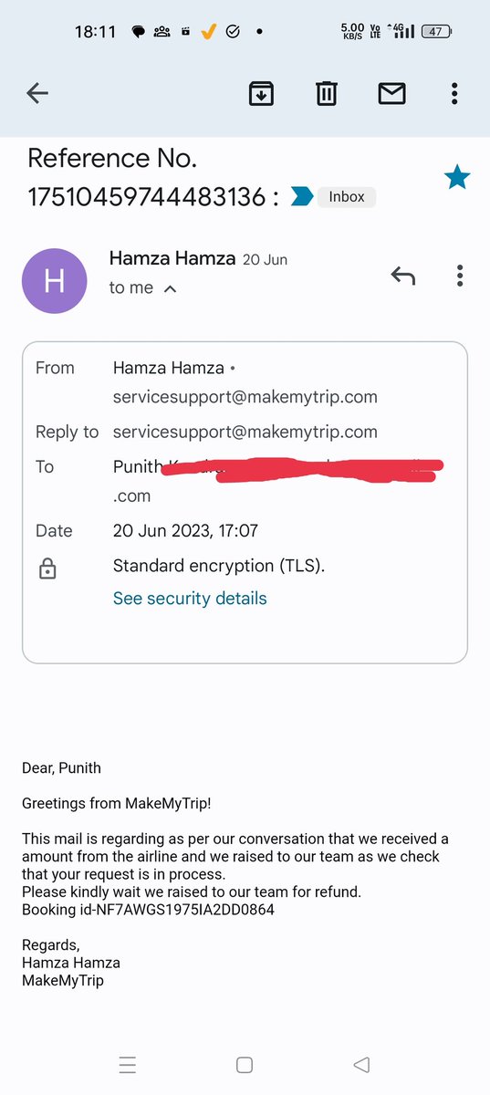 punit_kundar's tweet photo. @makemytrip  Your agent has given a confirmation that @GoFirstairways has refunded the money for the cancelled fight and the refund is pending at your end, refund was promised to my account within 72 hrs. It is more than 10 days now. I also hav call recording of the conversation. https://t.co/LhYsurEVL7