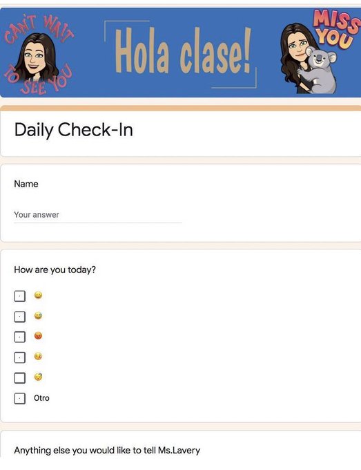 I start every class with a daily check-in! #edtech

Why? Social Emotional Learning matters &amp; I can best serve the needs of ALL students by knowing how they’re doing. 

Plus, emojis seem to work with #middleschool