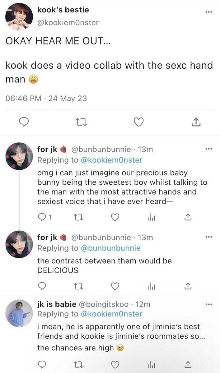 jkscloudies's tweet photo. [ ☁️ — #taekookau ]

soft adorable youtuber jungkook and dark mysterious new youtuber/musician ‘V’ who keeps his identity a secret

they both claim that they’re just friends but it starts to feel like something more…? https://t.co/JeTEtM8xAN
