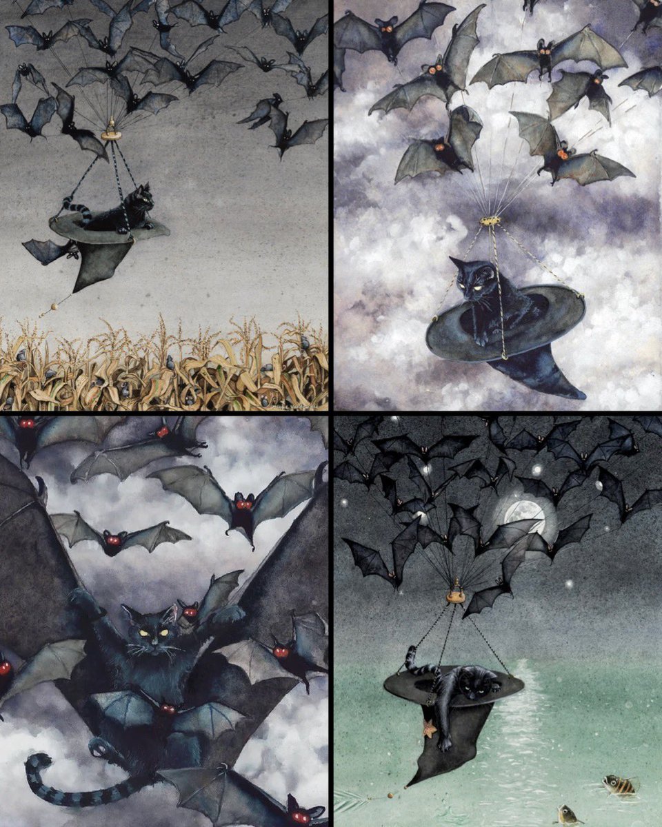 TitaniasRealm's tweet photo. Cats and bats by Maggie Vandewalle https://t.co/Wsxol1l4VF
