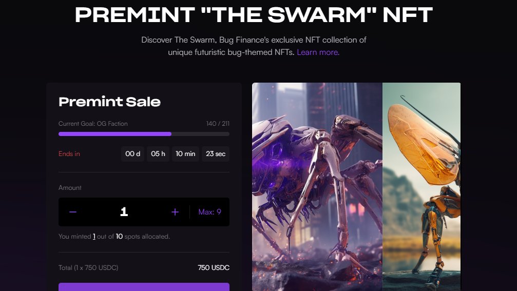 🚨 Last chance to mint the OG faction of <a href="/bugfinance/">Bug Finance | CLOSED</a> which gets extra airdrops &amp; perks at the lowest entry point! Don't say I didn't let you know! 👀
👉 The Bugs are going to be the liquidity layer on <a href="/0xPolygon/">Polygon</a> &amp; beyond! 🔥🔥🔥