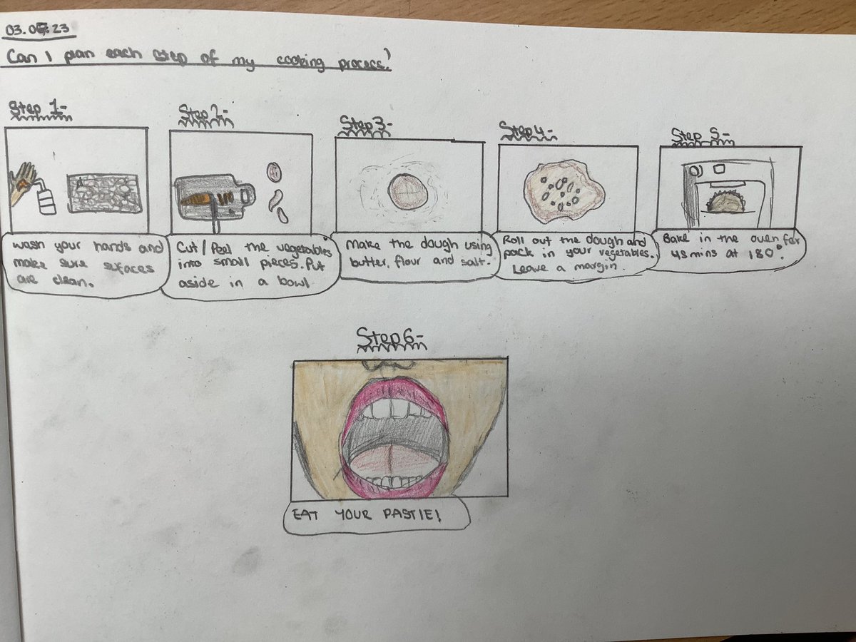 NPSMiss_Jenkins's tweet photo. In Geography we are learning all about Coasts! This afternoon in DT, we planned each step of our cooking process, ready for when we make our own Cornish Pasties that you might find at the coast! #NPSDT #NPSGeography https://t.co/BSuPsZ9AQx