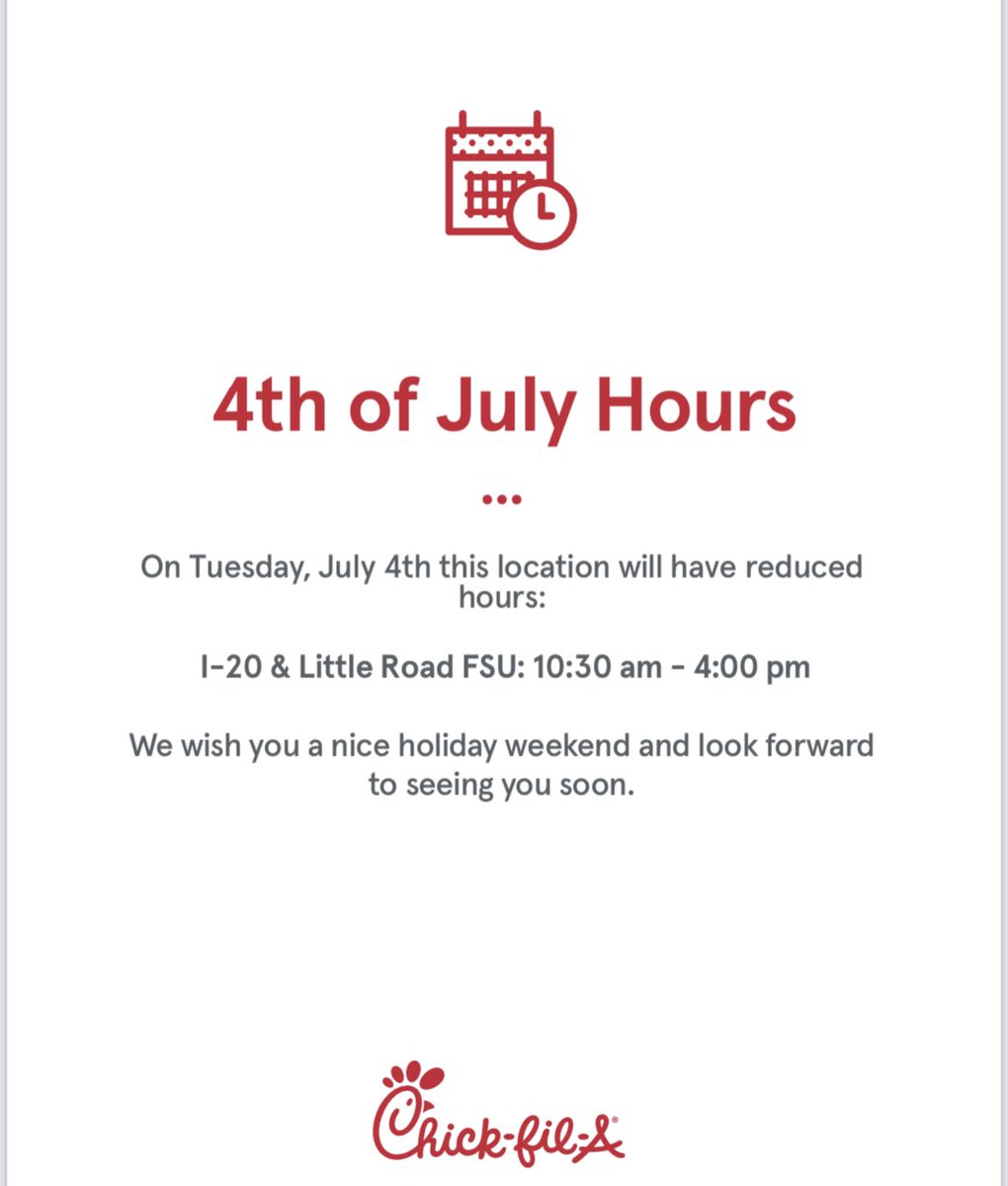 CFALittleRoad's tweet photo. Happy #FourthofJuly 🇺🇸
We open tomorrow from 10:30am-4pm ⛅️ https://t.co/o6xG0pBMlo