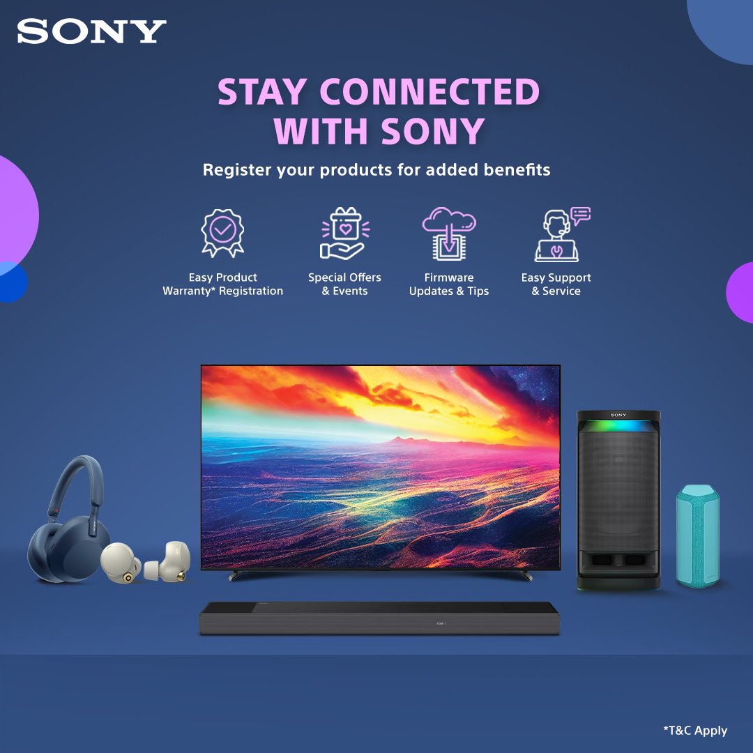 Sony India on Twitter "Don’t to register your new Sony product