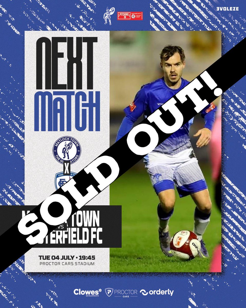 Matlock_TownFC's tweet photo. Well, we did warn you 😏🤷 

Tomorrow's game Ernie Moss Challenge Cup fixture against @ChesterfieldFC is officially SOLD OUT! 

A huge thanks to both fan bases for their tremendous support.

See you all tomorrow 👋 https://t.co/lllh9FnUWX