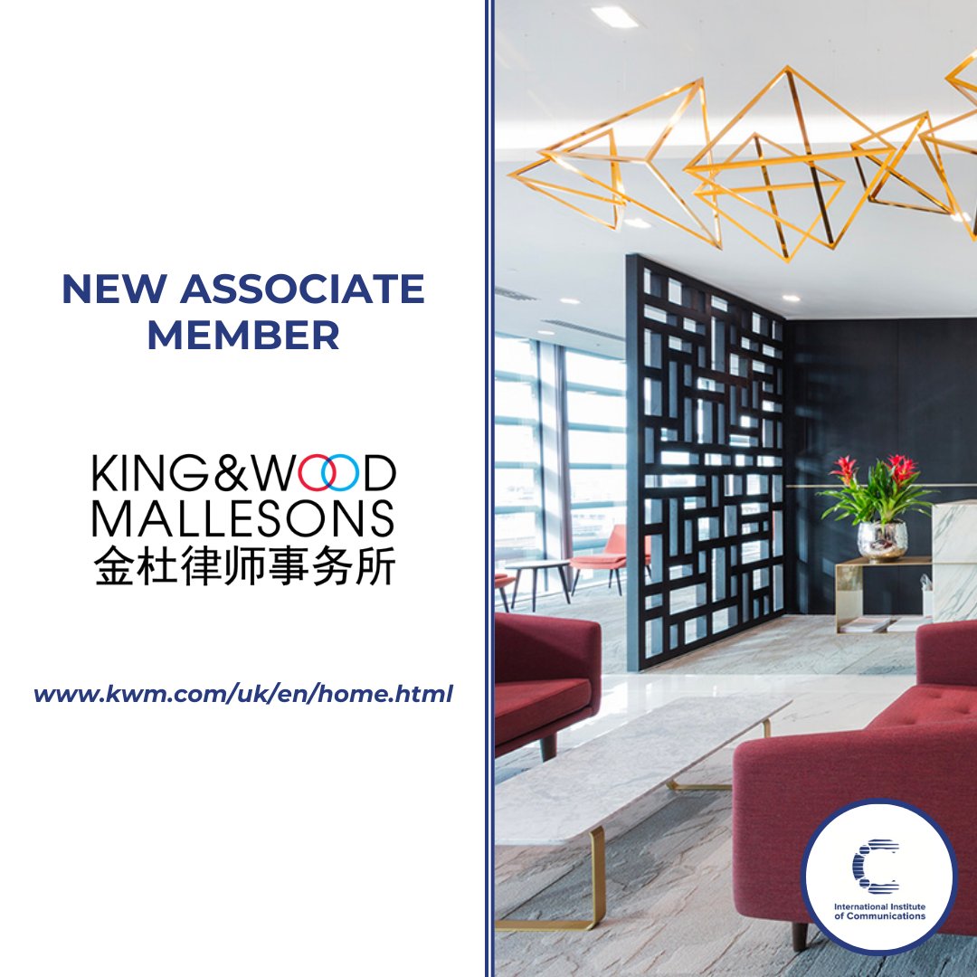 The_IIC's tweet photo. We are pleased to announce @kwmlaw has joined the IIC as an Associate Member.

Find out more by visiting their page on the IIC website ⬇️
https://t.co/eC1zJidwqM

#theiic #newmember #associatemember https://t.co/0uUGKlMlfc