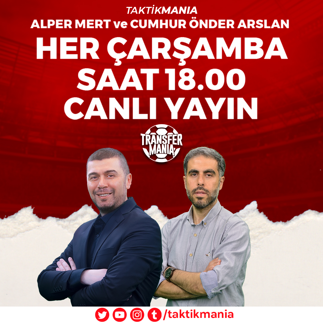taktikmania's tweet photo. ✍️ Alper Mert ve Cumhur Önder Arslan ile transferin nabzının tutulduğu #TransferMania, her çarşamba saat 18.00'de Taktik Mania YouTube kanalında!
🎙️ @alpermertt @ArslanCumhur
📺 Bizi YouTube'dan takip etmek için 👇
🔗 https://t.co/muzyOg1SJX https://t.co/EQdazrjwkI