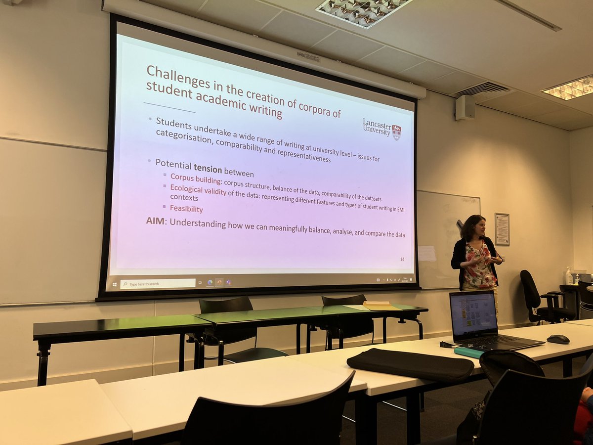 RaffaBottini's tweet photo. Academic writing in EMI contexts: What are the challenges of collecting this type of corpus data❓

A collaborative project by @danagablas @harding_luke @vaclavbrezina @SallyRen9 and international universities presented at #CL2023 https://t.co/hXAt9CndOY