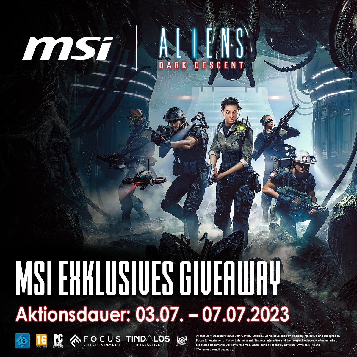 msigaming_de's tweet photo. Ihr seid Fan von MSI? Wir auch!😅
Um euch etwas zurückzugeben, verlosen wir hier 5 Steam-Keys von Aliens: Dark Descent!
Zur Teilnahme:
- Folgt uns
- Liked diesen Post
- Retweeted diesen Post

Auf Instagram verlosen wir 5 weitere Keys! https://t.co/J9ONeAQ5UG