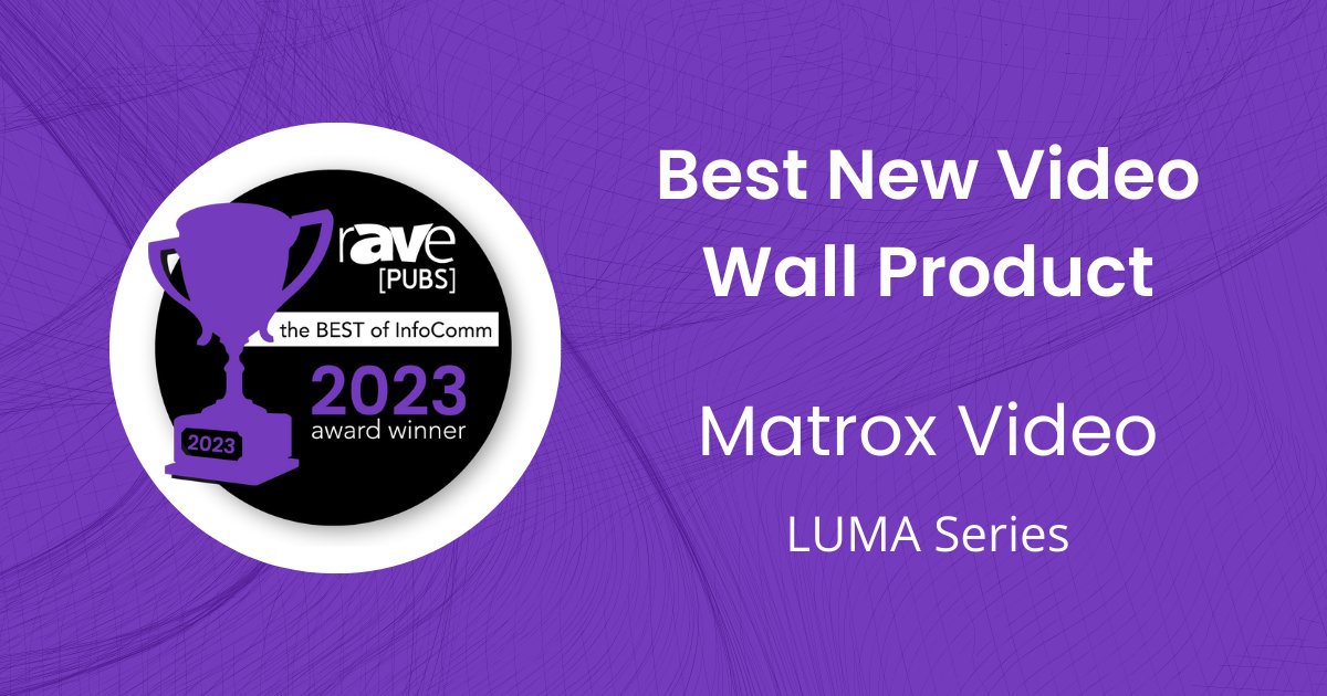 MatroxVideo's tweet photo. Thank you @rAVePubs for awarding our new quad graphics card LUMA Series with Best New Video Wall Product. Learn more about the winner here: https://t.co/0R3rnvnqRq
#matroxvideo #infocomm #infocomm23 #ravepubs https://t.co/sdoQVVg7Z5