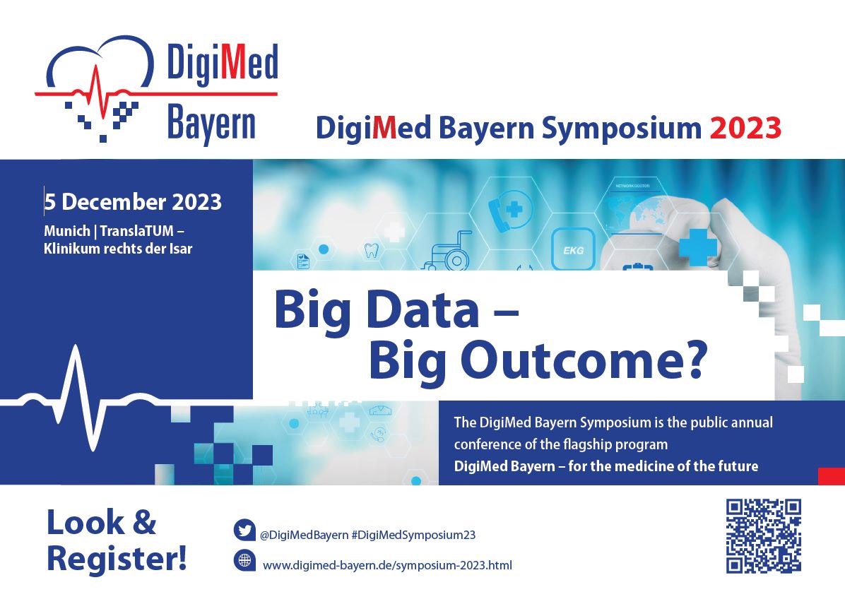 DigiMed Bayern (@digimedbayern) on Twitter photo Program online! Join the #DigiMedBayernSymposium23: "Big Data, Big Outcome?"
👀 Personalized Medicine, Big Data, Compute Infrastructure for Collaborative Data
📅 5 December 2023
🕐 9.00 – 16.30
📍 TranslaTUM, <a href="/TU_Muenchen/">TU München</a>, Munich
➡️Register here! digimed-bayern.de/symposium-2023… Program online! Join the #DigiMedBayernSymposium23: "Big Data, Big Outcome?"
👀 Personalized Medicine, Big Data, Compute Infrastructure for Collaborative Data
📅 5 December 2023
🕐 9.00 – 16.30
📍 TranslaTUM, <a href="/TU_Muenchen/">TU München</a>, Munich
➡️Register here! digimed-bayern.de/symposium-2023…