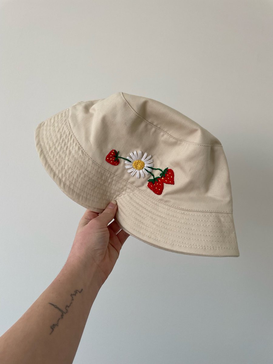 🍓 The sweetest pair 🍓

🍓 Strawberry overalls &amp; a strawberry bucket hat. What more could you want?! 🍓

🎉 Overalls available in all sizes 🎉