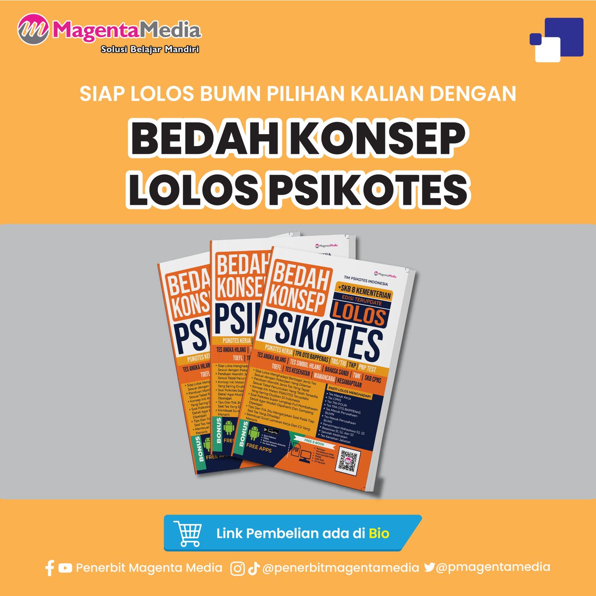 pmagentamedia's tweet photo. Halo sobat magenta, bagaimana hasil tes BUMN tahap 1 kalian? Mimin ucapkan selamat buat kalian yang berhasil lolos ya. Buat yang belum berhasil jangan berkecil hati. Masih banyak tes lainnya yang bisa teman-teman ikuti
#hasil #tes #rekrutmen #BUMN #diumumkan #penerbitmagentamedia https://t.co/kS7bfoMRl9