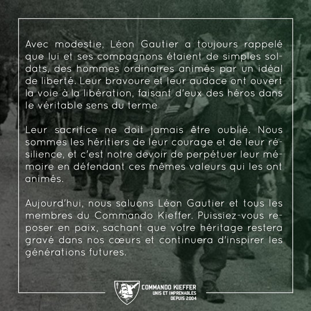 #Hommage #LéonGautier #CommandoKieffer #Souvenir #Liberté